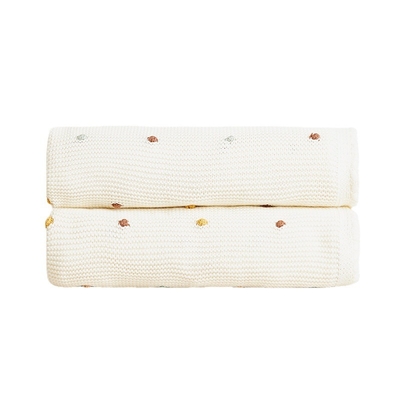 Y-F Custom Simple Sofa Cotton Cable Chunky Soft Ribbed Knit Throw Blankets for Home Decor