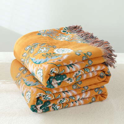 Y-F Natural Bohemian Cotton Flower Style Tassel Sofa Couch Cover Slipcover Blanket Sofa Beds Throw