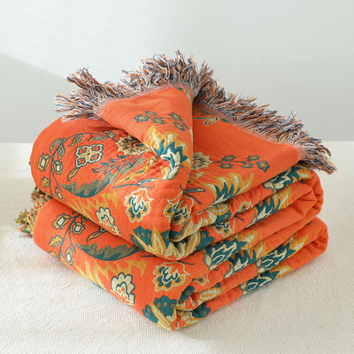 Y-F Natural Bohemian Cotton Flower Style Tassel Sofa Couch Cover Slipcover Blanket Sofa Beds Throw