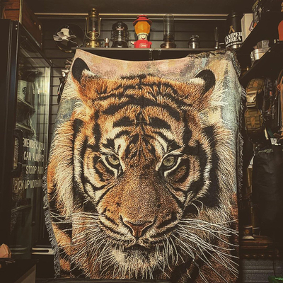 Y-Z Tiger Tapestry Cozy Sofa Cover Afghan Blankets Bohemian Cotton Picnic Rug Blanket