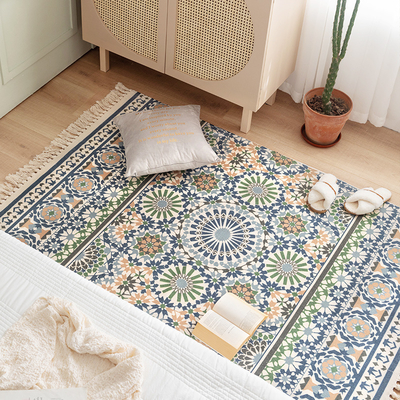 Y-Z Simple Linen Tassel Woven Cotton Mat Nordic Boho Style Turkish Living Room Home Floor Carpets and Rugs