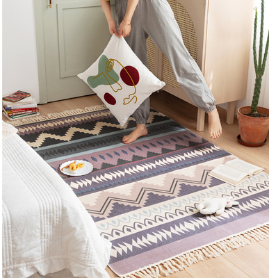 Y-Z Simple Linen Tassel Woven Cotton Mat Nordic Boho Style Turkish Living Room Home Floor Carpets and Rugs
