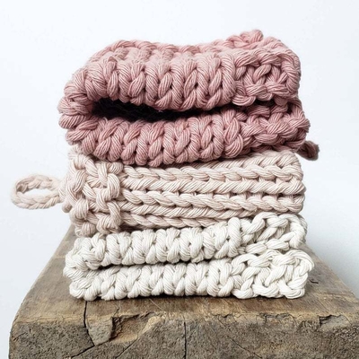 Y-F Neutral Large Washcloth Crochet Dishcloth Cotton Wash Cloths Kitchen Rags Dish Rag Durable Dishcloth