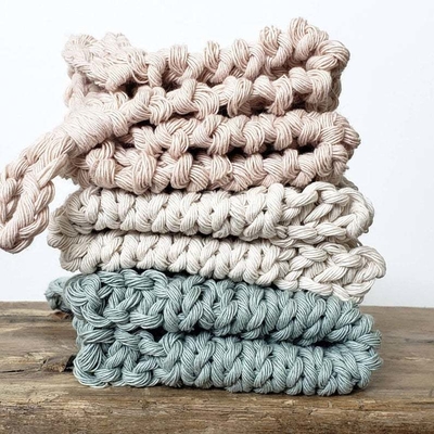 Y-F Neutral Large Washcloth Crochet Dishcloth Cotton Wash Cloths Kitchen Rags Dish Rag Durable Dishcloth