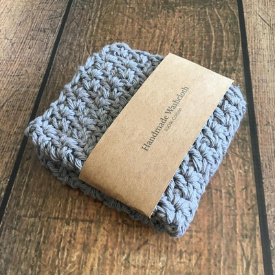 Y-F Grey Cotton Washcloth Crochet Natural Cotton Wash Cloth Face Cloth Dish Cloth Cotton Towel Gift for Mom