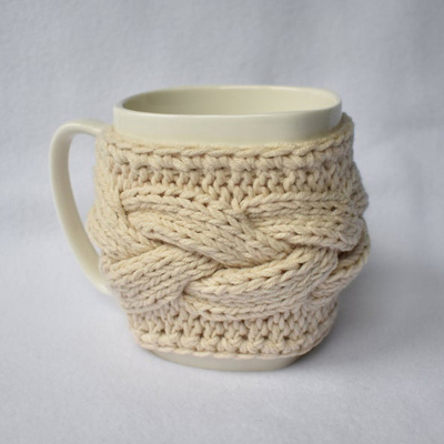 Y-Z Comfy Grey Mug Cozy Drinkware Tea Cup Knit Cable Warmer Removable Birthday Gift Mug Sweater