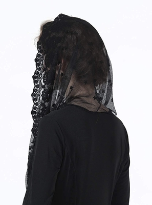 Y-Z Ladies Chapel Bridal Veil Vintage Creamy White Lace Mantilla Veil Embroidered Muslim Veil Wholesale