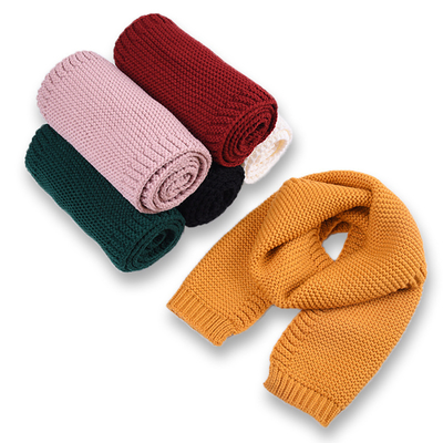 Y-Z Fashion Kids Children's Infinity Long Scarf Soft Girls and Boys Thick Winter Scarfs Cable Knitted Scarves