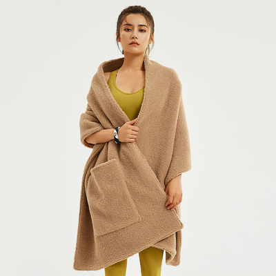 Y-F Knitted Poncho Cardigan Cape Top Sweater Cozy Fleece Jumbo Scarf Wrap Shawl with Large Front Pockets for Women