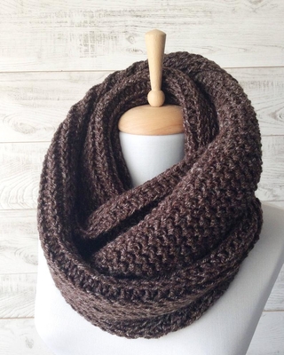 Y-Z Soft Acrylic and Wool Yarn Infinity Winter Cowl Knit Man Women Many Colors Chunky Scarf