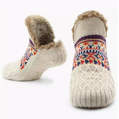 Y-Z Wholesale Indoor Home Slouch Designer slippers Socks Men's Knitted Adult Ankle Non slip Sleeping Floor Socks