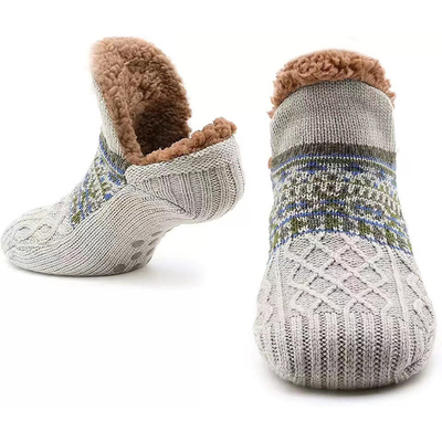 Y-Z Wholesale Indoor Home Slouch Designer slippers Socks Men's Knitted Adult Ankle Non slip Sleeping Floor Socks