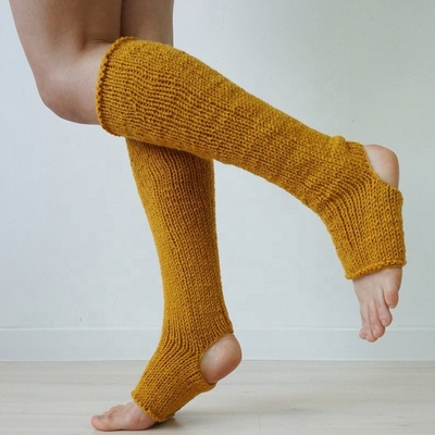 Y-Z Warm Fashion White Yoga Socks Knee High Knit Socks in Yoga Leg Warmers Toeless Socks