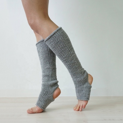 Y-Z Warm Fashion White Yoga Socks Knee High Knit Socks in Yoga Leg Warmers Toeless Socks