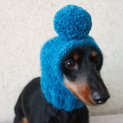 Y-Z Pom-Pom Mini Dachshund Small Dog Hat Knit Knitted Little Dog Pet Hat