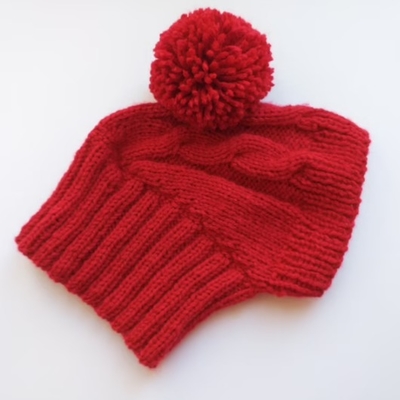 Y-Z Dog Hat with Big Pompom Knitted Dachshund Hat with Big Pompom Clothes Dachshunds