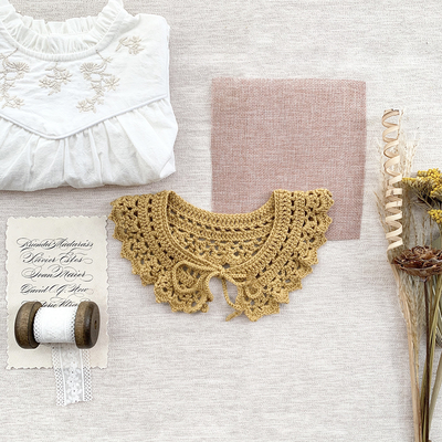 Y-F Designer Baby Girls Lotus Leaf Collar Cotton Lace Hand Crochet Hook Flower Cervical Fake Collar