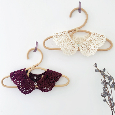 Y-F Baby Girls Two Color Lotus Leaf Collar Hand Crochet Cotton Lace Flower False Collar Accessories