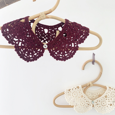 Y-F Baby Girls Two Color Lotus Leaf Collar Hand Crochet Cotton Lace Flower False Collar Accessories