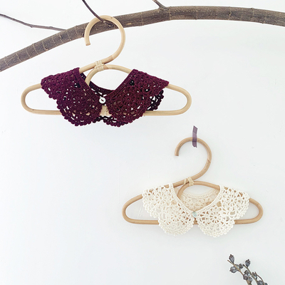 Y-F Baby Girls Two Color Lotus Leaf Collar Hand Crochet Cotton Lace Flower False Collar Accessories