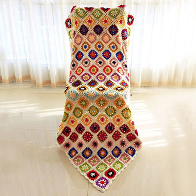 Y-Z Custom Large 120*120 Vintage Floral Afghan Blanket Living Room Modern Style Granny Crochet Daisy Flower Lap Yoga Sofa Throw