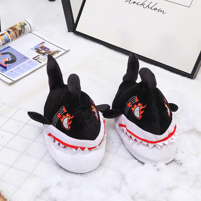 Y-Z Winter Cartoon Animal Soft Warm Fuzzy Shark Shoes Funny Fluffy House Indoor Floor slippers