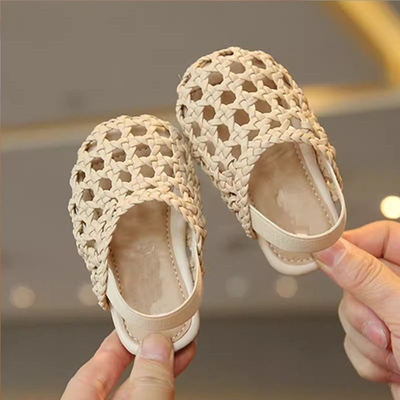 Y-Z Casual Bohemian Style Baby Flat Slippers Comfortable Roman Home Decor Sandals for Children 1-2 Years